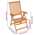 Gartenstühle 2 Stk. mit Schwarzen Kissen Massivholz Teak
