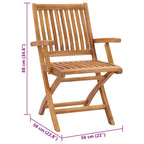 Gartenstühle 2 Stk. mit Beige Kissen Teak Massivholz