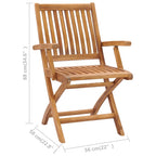 Gartenstühle 2 Stk. mit Grünen Kissen Teak Massivholz