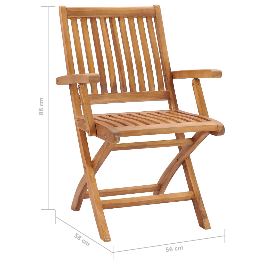 Gartenstühle 2 Stk. mit Grauen Kissen Massivholz Teak