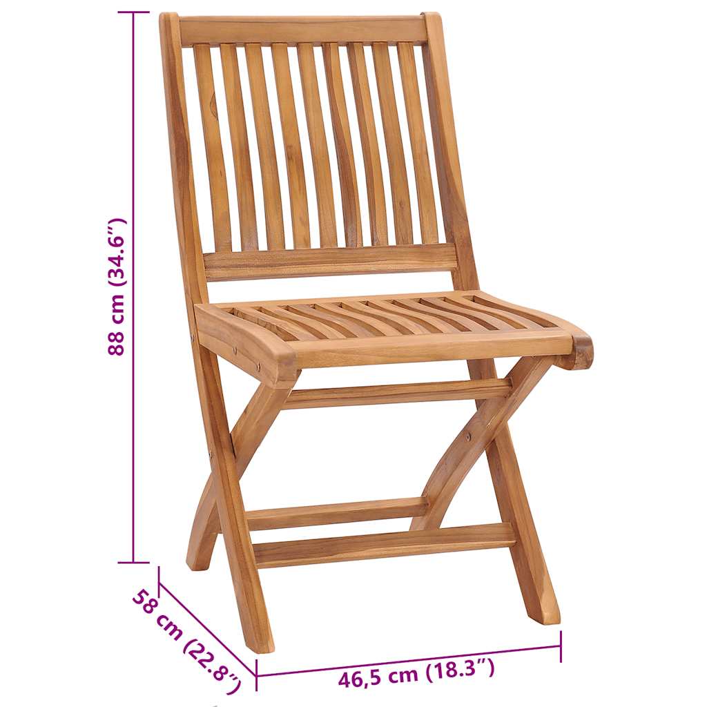 Gartenstühle 2 Stk. mit Cremen Kissen Teak Massivholz