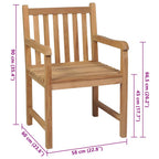 Gartenstühle 2 Stk. mit Anthrazit Kissen Massivholz Teak