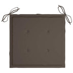 Gartenstühle 2 Stk. mit Taupe Kissen Massivholz Teak