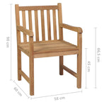 Gartenstühle 2 Stk. Rote Karomuster-Kissen Massivholz Teak