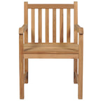 Gartenstühle 2 Stk. mit Grauen Kissen Massivholz Teak