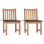 Gartenstühle 2 Stk. mit Kissen Massivholz Teak