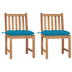 Gartenstühle 2 Stk. mit Kissen Massivholz Teak