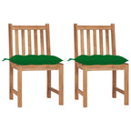 Gartenstühle 2 Stk. mit Kissen Massivholz Teak