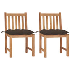 Gartenstühle 2 Stk. mit Kissen Massivholz Teak