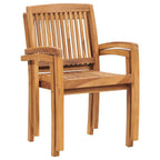 Gartenstühle 2 Stk. mit Beige Kissen Massivholz Teak