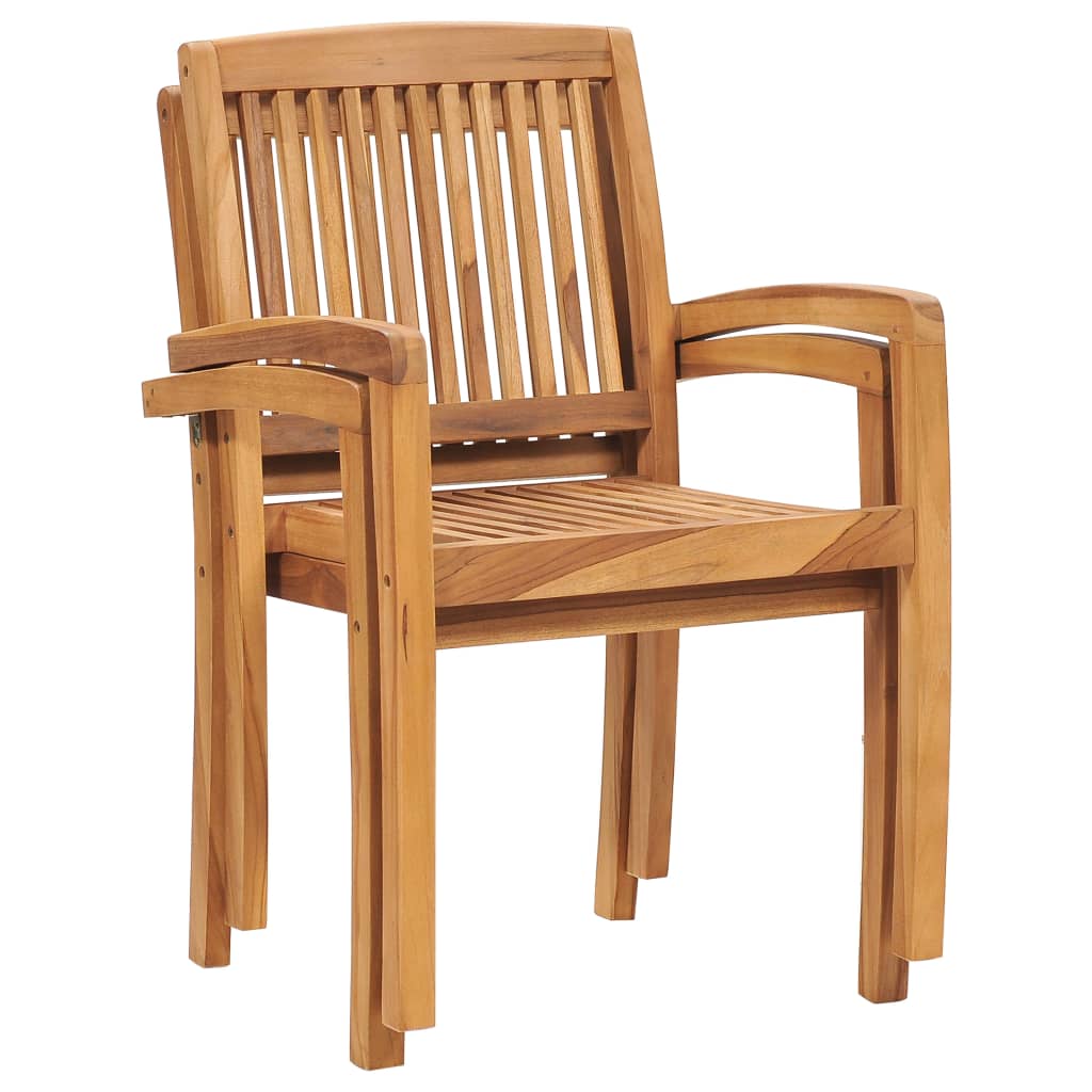 Gartenstühle 2 Stk. Rote Karomuster Kissen Massivholz Teak