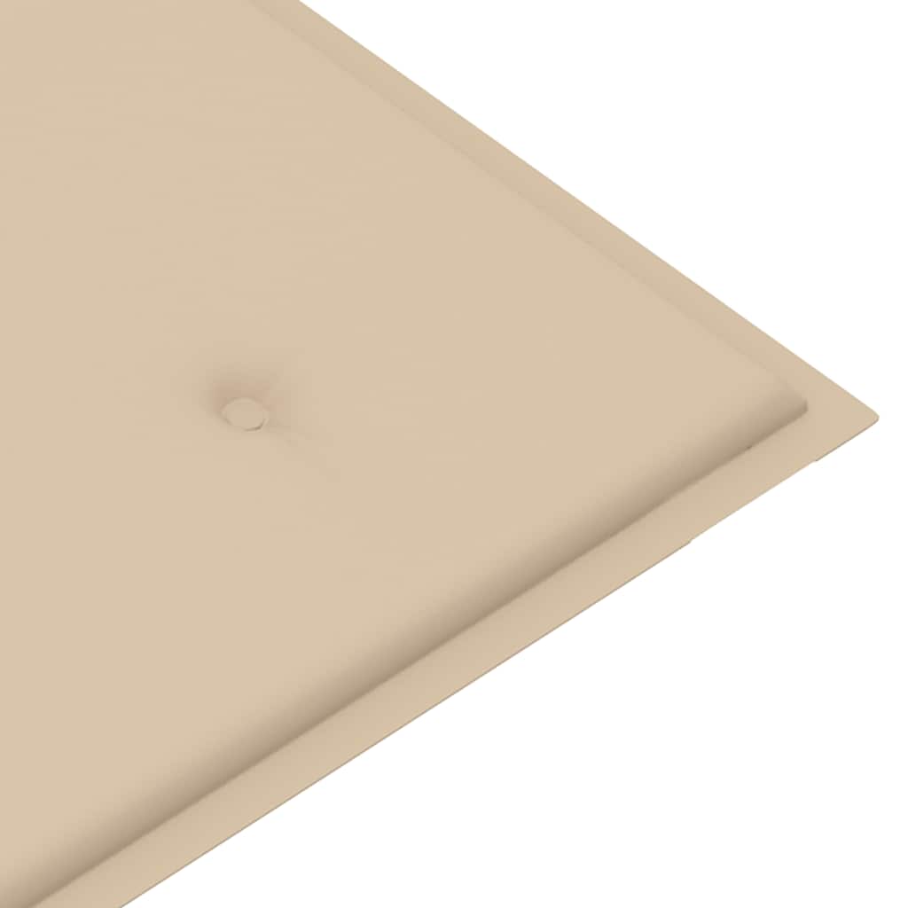 Stapelbare Gartenbank mit Auflage 128,5 cm Massivholz Teak