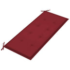 Stapelbare Gartenbank mit Auflage 128,5 cm Massivholz Teak