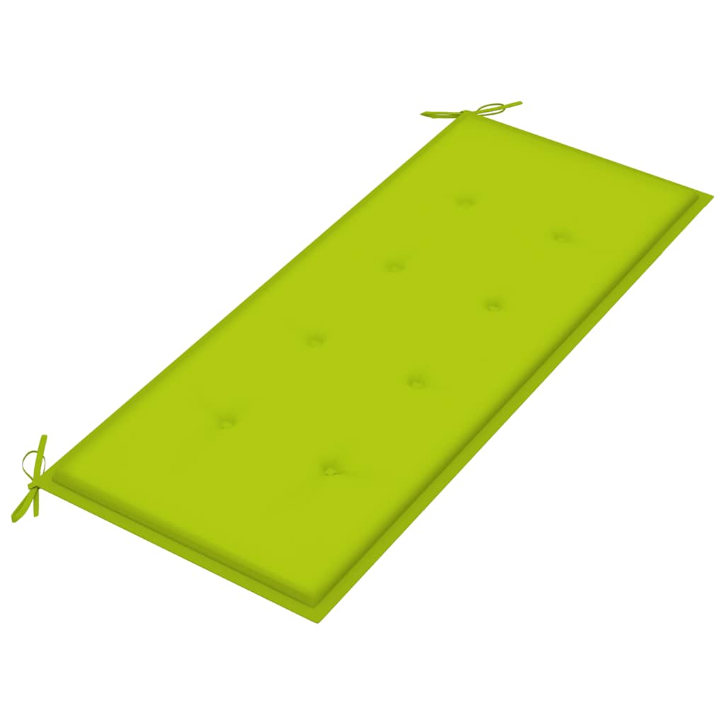 Stapelbare Gartenbank mit Auflage 128,5 cm Massivholz Teak