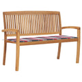 Stapelbare Gartenbank mit Auflage 128,5 cm Massivholz Teak