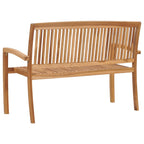Stapelbare Gartenbank mit Auflage 128,5 cm Massivholz Teak