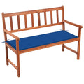 Gartenbank mit Auflage 120 cm Massivholz Akazie