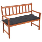 Gartenbank mit Auflage 120 cm Massivholz Akazie