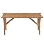 Klappbare Gartenbank mit Auflage 118 cm Bambus