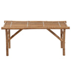 Klappbare Gartenbank mit Auflage 118 cm Bambus