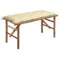 Klappbare Gartenbank mit Auflage 118 cm Bambus