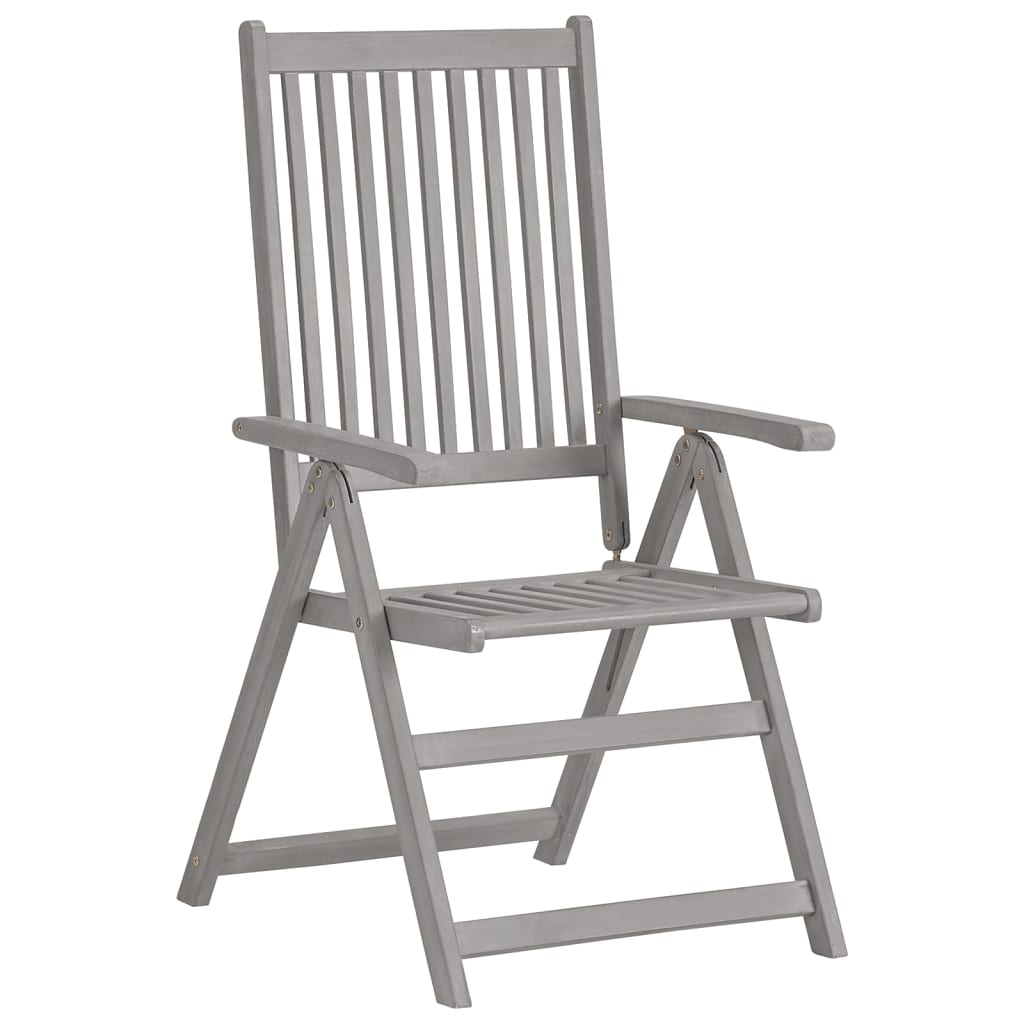 Verstellbare Gartenstühle 3 Stk. mit Auflagen Massivholz Akazie