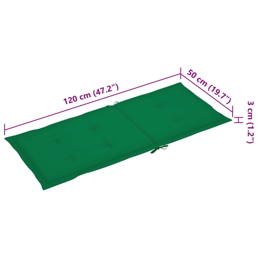 Verstellbare Gartenstühle 3 Stk. mit Auflagen Massivholz Akazie