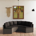 4-tlg. Garten-Sofagarnitur mit Auflagen Poly Rattan Grau
