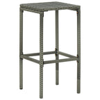 4-tlg. Gartenbar-Set mit Kissen Poly Rattan Grau
