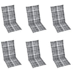 Hochlehner Verstellbar 6 Stk. mit Auflagen Massivholz Akazie