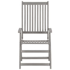 Verstellbare Gartenstühle 4 Stk. Grau Massivholz Akazie