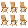 Klappbare Gartenstühle 6 Stk. Massivholz Teak