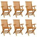 Klappbare Gartenstühle 6 Stk. Massivholz Teak