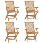 Gartenstühle mit Anthrazit Kissen 4 Stk. Massivholz Teak