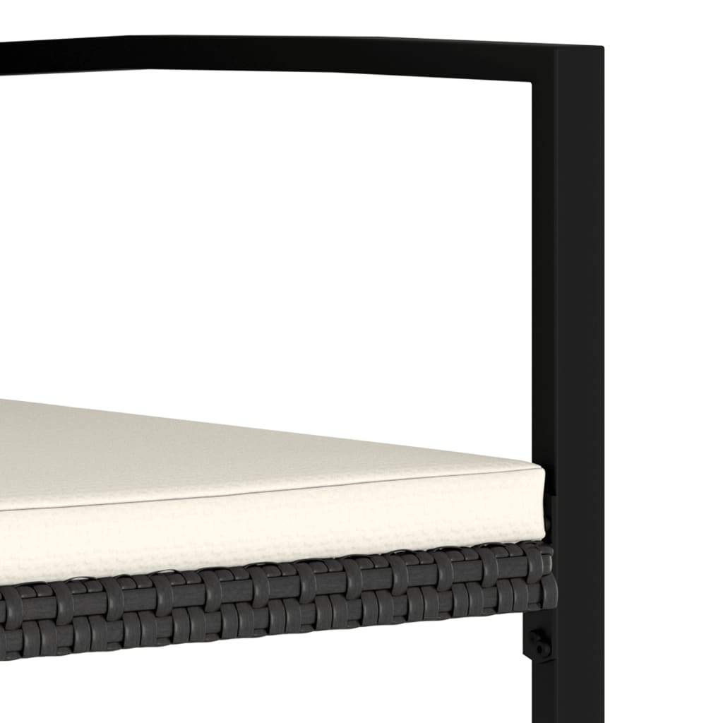 5-tlg. Garten-Essgruppe Poly Rattan Schwarz