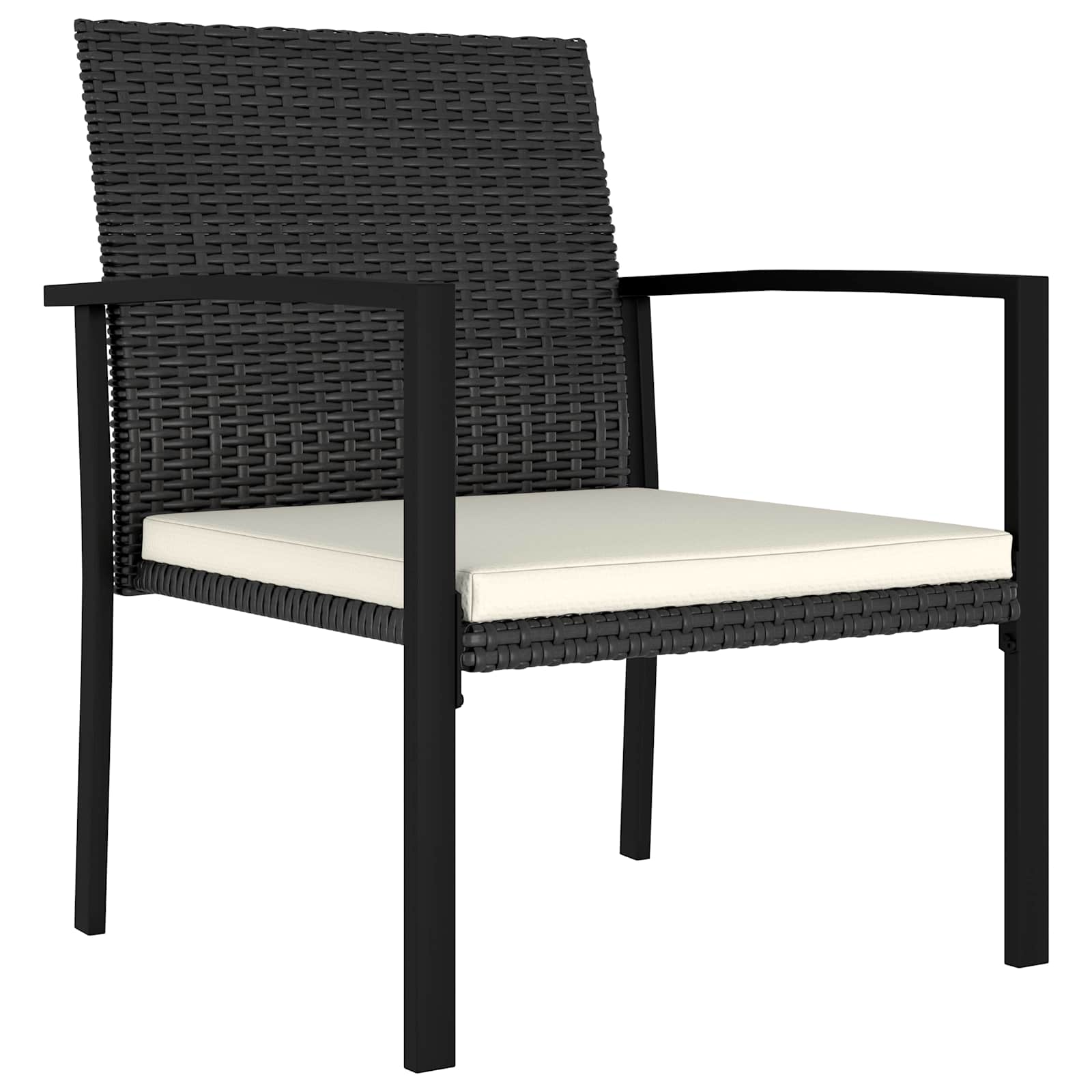 5-tlg. Garten-Essgruppe Poly Rattan Schwarz