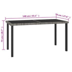 5-tlg. Garten-Essgruppe Poly Rattan Grau