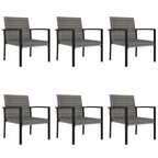 7-tlg. Garten-Essgruppe Poly Rattan Grau