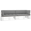 2-Sitzer-Palettensofa Weiß Imprägniertes Kiefernholz