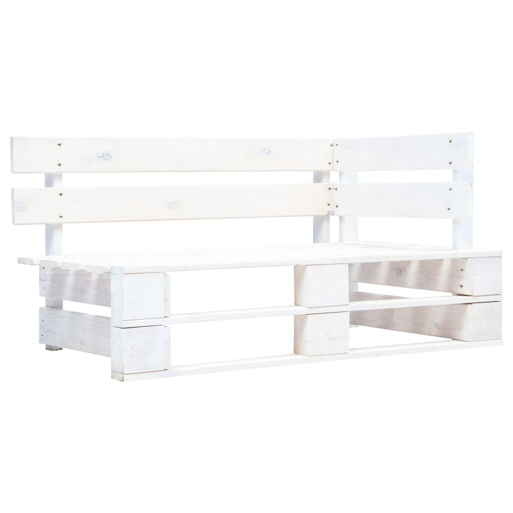 4-tlg. Paletten-Lounge-Set Weiß Imprägniertes Kiefernholz
