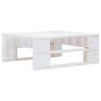 4-tlg. Paletten-Lounge-Set Weiß Imprägniertes Kiefernholz