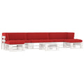 6-tlg. Paletten-Lounge-Set Weiß Imprägniertes Kiefernholz