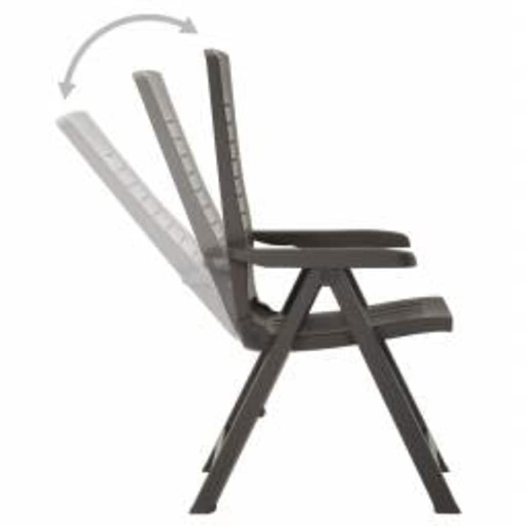 Verstellbare Gartenstühle 2 Stk. Kunststoff Anthrazit