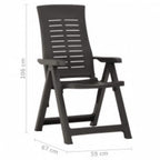 Verstellbare Gartenstühle 2 Stk. Kunststoff Anthrazit