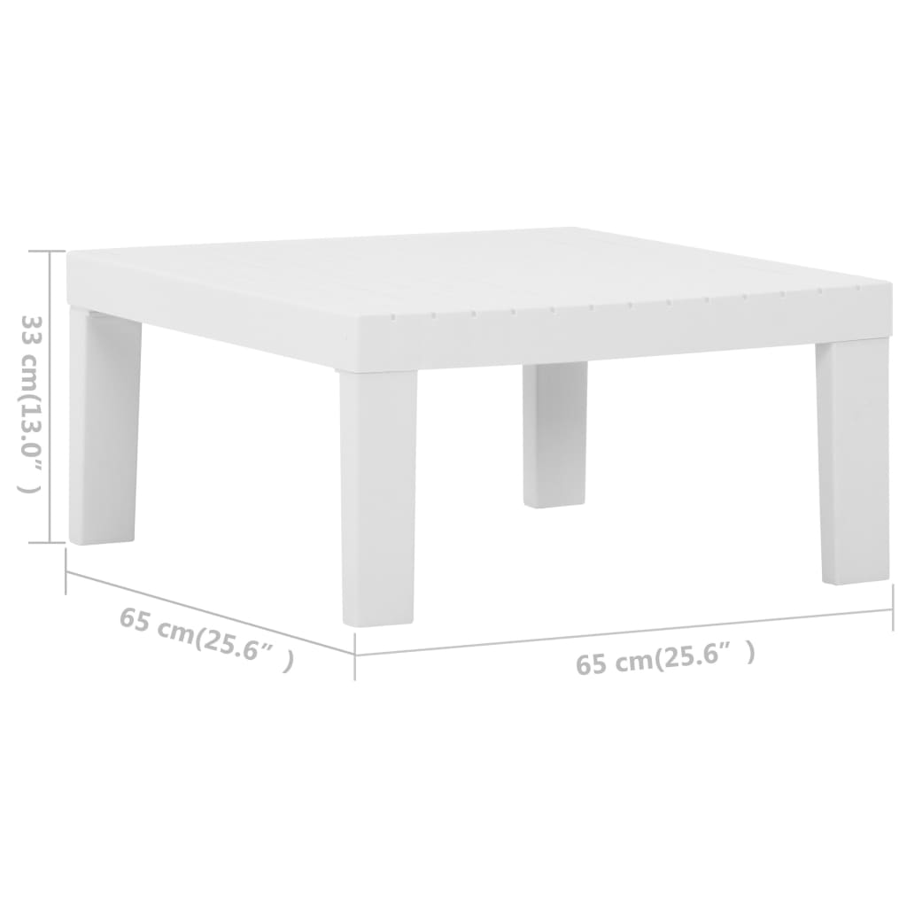 2-tlg. Garten-Lounge-Set mit Auflagen Kunststoff Weiß