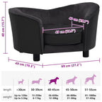 Hundesofa Schwarz 69x49x40 cm Plüsch und Kunstleder