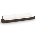 5-tlg. Garten-Lounge-Set mit Kissen Braun Poly Rattan