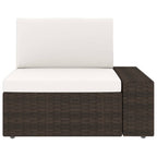 6-tlg. Garten-Lounge-Set mit Kissen Braun Poly Rattan