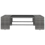 8-tlg. Garten-Lounge-Set mit Kissen Grau Poly Rattan
