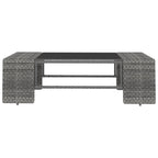 11-tlg. Garten-Lounge-Set mit Kissen Grau Poly Rattan